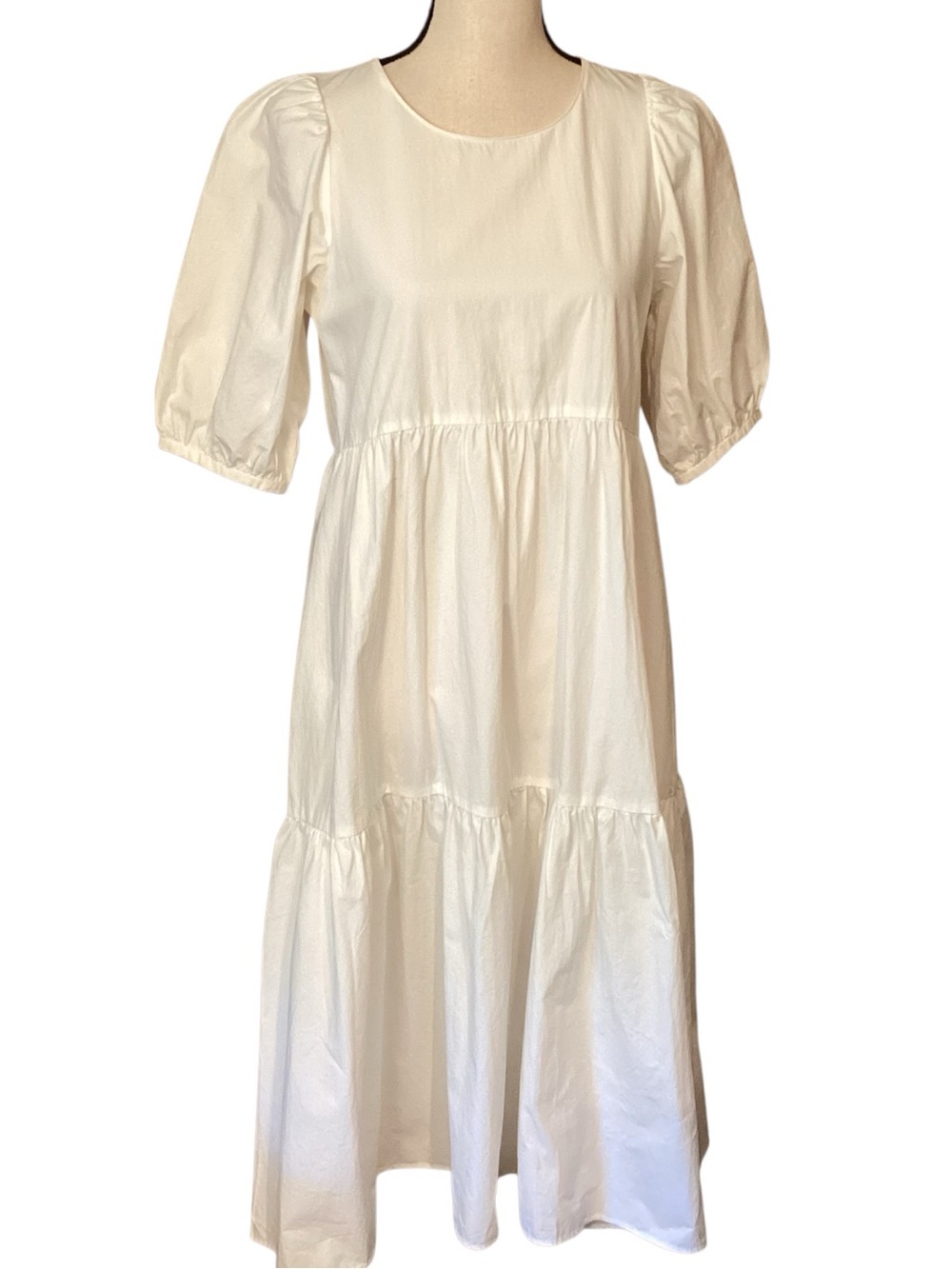 WRAY Rosemary Dress White Tiered 100% Cotton Puff Sleeve Cottagecore Small - Picture 12 of 15